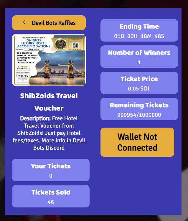 Clown Club | ยฉยฉ (@clownclubnfts) on Twitter photo 24 hours left 
ShibZoids Travel Voucher! 
Link: raffle.etakit.in/devilbots 24 hours left 
ShibZoids Travel Voucher! 
Link: raffle.etakit.in/devilbots