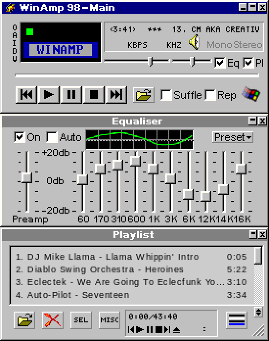 RetroTechDreams's tweet image. Winamp Skin - WinAmp 98 #winamp