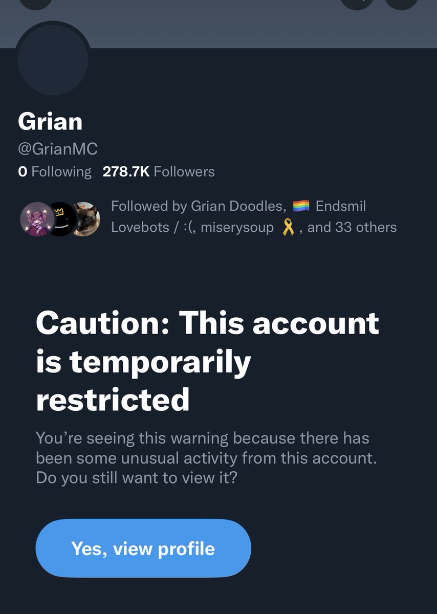 GrianUpdates's tweet image. It appears Grians twitter account has been restricted. This is likely done in error because he hasn’t used the account in years, but still an odd occurrence. @GrianMC