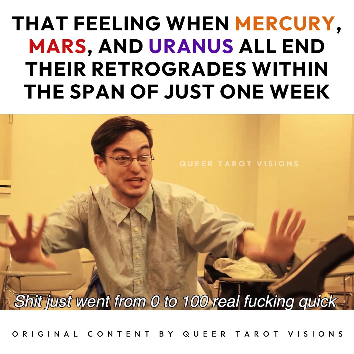 officialQTV's tweet photo. prepare for the momentum to pick up, y'all! 🏃💨
#queertarotvisions #mercuryretrograde #marsretrograde #uranusretrograde #mercuryrx #marsrx #uranusrx #astrology https://t.co/caTWSCx1Xc
