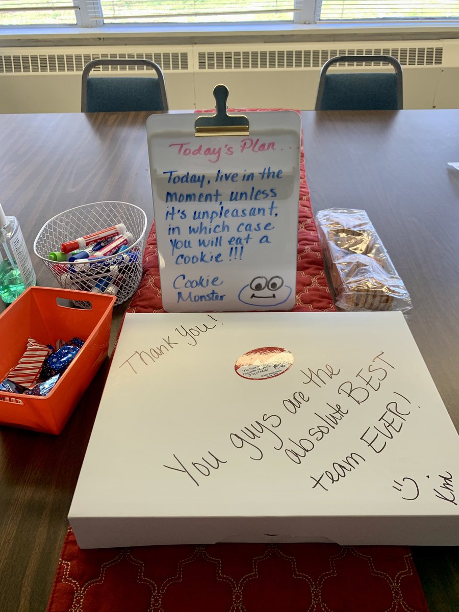 After a week of trainings, issues, and Fall checkout…we were too happy for this Friday sugar rush. <a href="/Kynash4/">Kim Nash</a> speaks the stress language we understand. Our boss is better than yours. 😉 <a href="/CumberlandCoSch/">Cumberland County Schools</a>