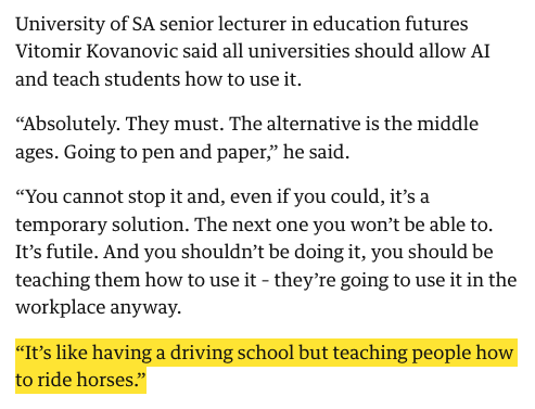 sbuckshum's tweet photo. #ChatGPT #HigherEd Well said @vkovanovic 👉https://t.co/O3NPbyQjAJ https://t.co/27lqUqC32U