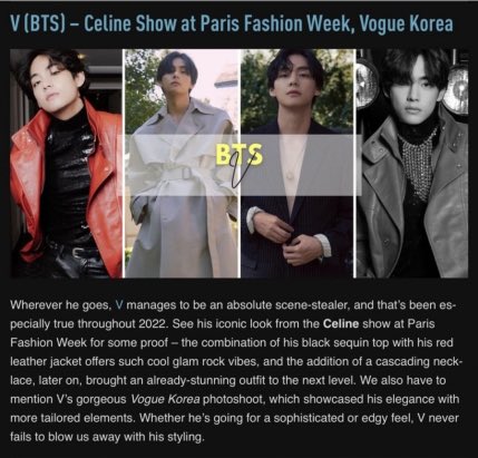 방탄소년단 뷔 : 'Celine's Man' BTS V participates in Paris Fashion  WeekRe-lighting the relationship : 네이버 블로그