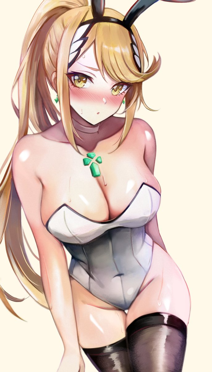 1girl animal ears bangs blonde hair blush breasts chest jewel  illustration images