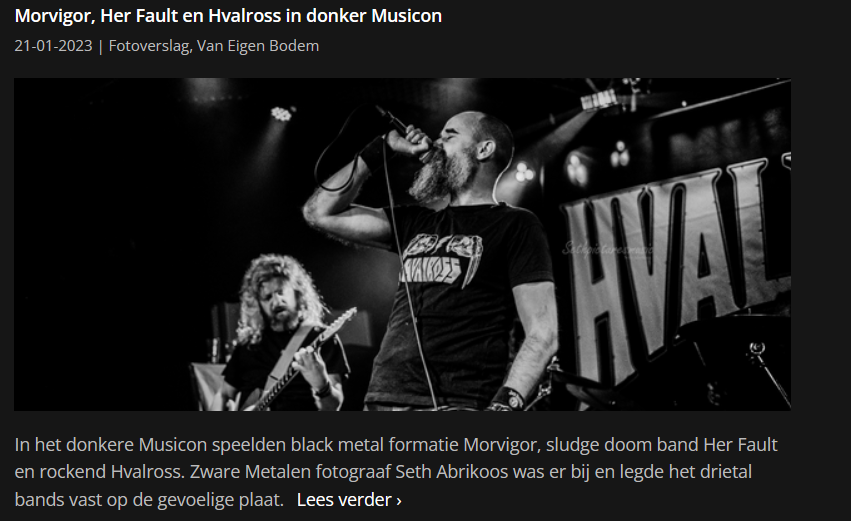 SethAbrikoos's tweet photo. Het fotoverslag van #Hvalross, #Morvigor & #Herfault is te bekijken via @ZwareMetalen :
https://t.co/ZYNqxmHNxD
.
.
.
#sethpicturesmusic #sethabrikoos #metal #metalband #denhaag #thehague #musicon #concert #blackmetal #sludge #rockband #musicians #guitarist #vocalist
🤘✌️ https://t.co/qeo5SsVXAQ