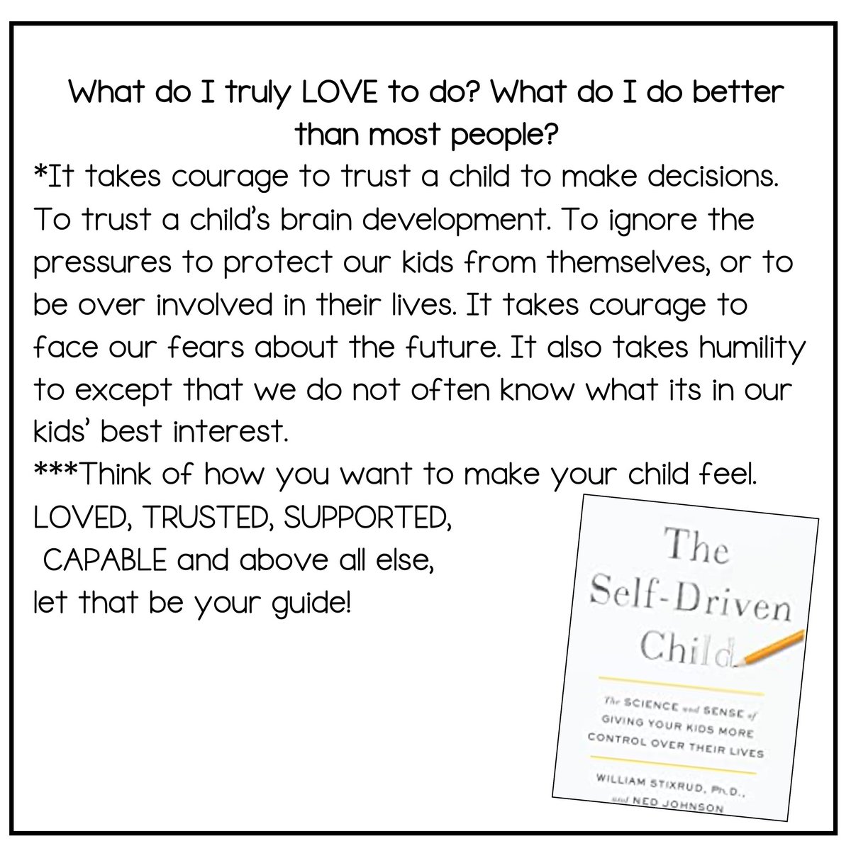TaniaK1031's tweet image. Highly recommend this book! #theselfdrivenchild 📚#booknotes