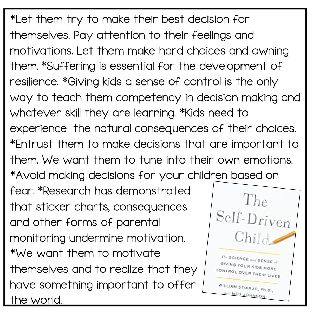 TaniaK1031's tweet image. Highly recommend this book! #theselfdrivenchild 📚#booknotes