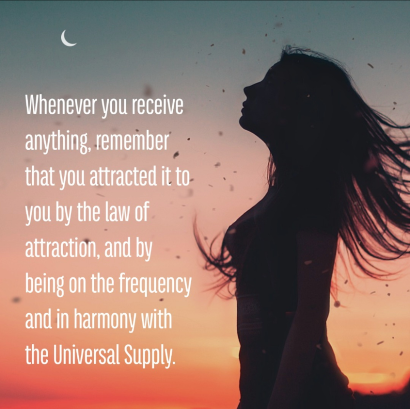 thesecret's tweet photo. Whenever you receive anything, remember that you attracted it to you by the law of attraction, and by being on the frequency and in harmony with the Universal Supply. https://t.co/z34Ax0UevO