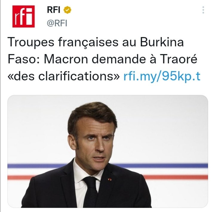 🔴Dites à @EmmanuelMacron que le #Capitaine_IT ne peut être plus clair : pliez bagages et partez. La France🇫🇷 est déjà beaucoup trop grande pour lui, avec l'Afrique, c'est quasiment impossible de prétendre lui garantir un avenir sécuritaire et économique. Bye bye