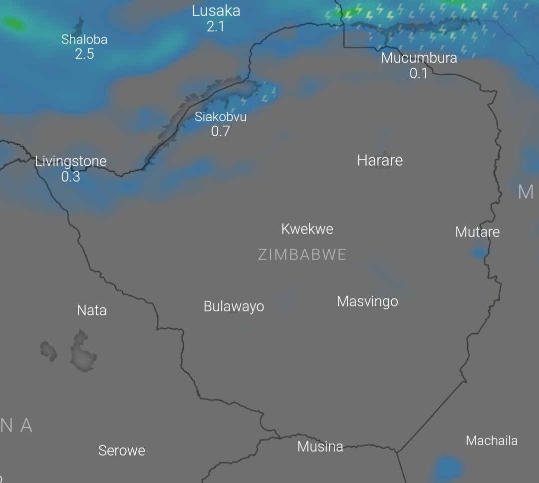 Rains expected across parts of Zimbabwe into midweek, with little to no rains expected countrywide from Thursday onwards. Rains are expected to return from next Monday.

N.B. Forecasts can change at any given time, especially given the unpredictable movement of storm Cheneso.