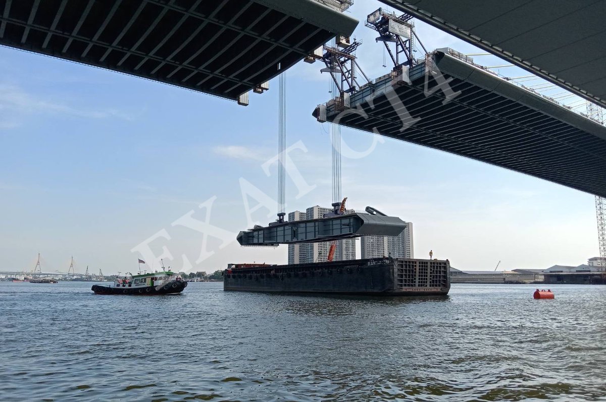 Rama3Ring's tweet photo. ความก้าวหน้างานยกชิ้นส่วนพื้นสะพาน (Erection Steel Segment) โครงการฯทำงานทั้งกลางวันและกลางคืน ณ ปัจจุบันใกล้จะบรรจบเป็นสะพานเต็มรูปแบบแล้วนะครับ👷🏗👷‍ #ช.การช่างห่วงใยใส่ใจสิ่งแวดล้อม #งานก่อสร้าง #ทางด่วน #เบี่ยงจราจร https://t.co/17XzJP7I24