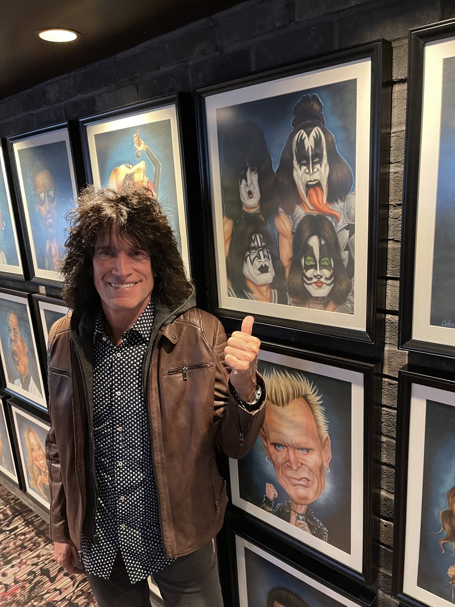 Checking out the fine wall art backstage at Pearl Concert Theater