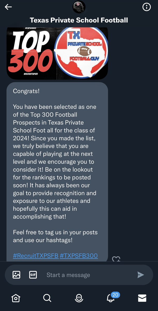 Honored..<a href="/TXPrivateFBGuy/">Texas Private School Football</a> #recruittxpsfb <a href="/FozzyWhitt/">Fozzy Whittaker</a> <a href="/satxhsfb/">SATXHSFB</a> <a href="/sirrod3/">Rodrick Walker</a> <a href="/CoachBanks13/">Freddie Banks</a> <a href="/Rivals/">Rivals</a> <a href="/FootballTmi/">TMI Panthers Football</a>