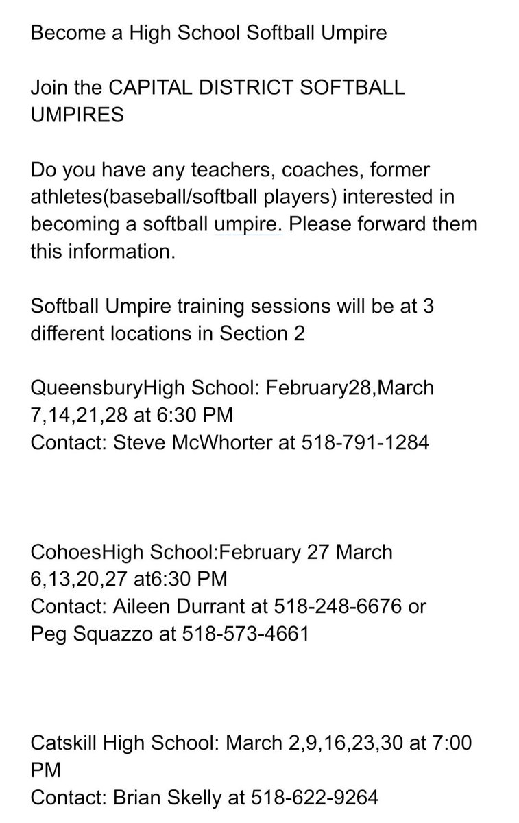 518Softball's tweet photo. Interested in becoming an Umpire? https://t.co/cjatB4yRBt