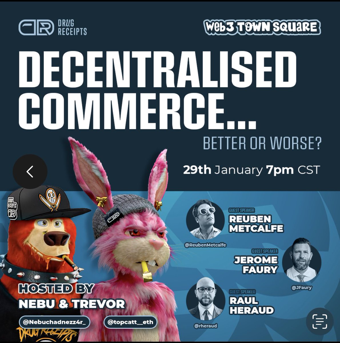 Is decentralised commerce an improvement on our current system? Seems like a lot of instability in the blockchain and crypto space, can we trust these new models for our future? Join us with our panel and let’s discuss at the #web3townsquare next week. x.com/i/spaces/1gqGv…