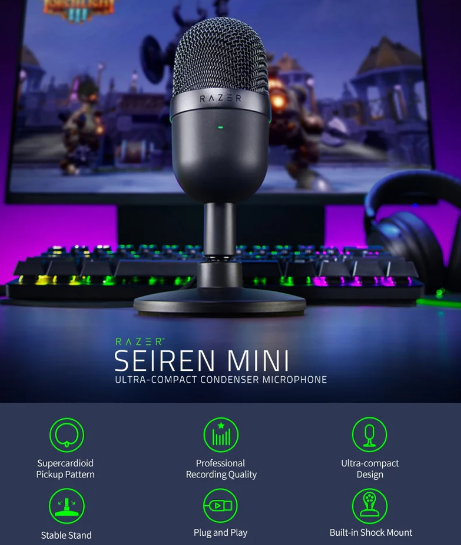 GamingGearOG's tweet photo. Grab this #Razer Seiren Mini USB Microphone for 57% off! Great Value for money. 

GRAB IT HERE WHILE STOCKS LAST - 👉
https://t.co/apFpDt8oPS

#RazerStreamer #streamer #twitchstreaming #gaming #pcgaming #pcstreaming #twitchtv #microphone #gaminggear #gamergear #gamingcommunity https://t.co/gRhEVmPAYy