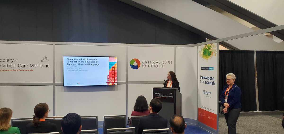 Sarah Mayer presents a phenomenal discussion of disparities in who is enrolled in clinical research #SCCM2023