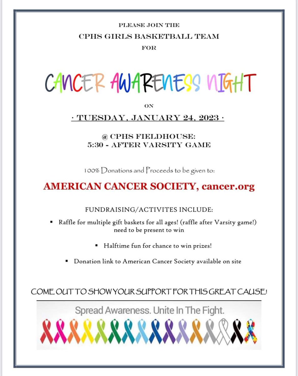 Come and help <a href="/CPHSgbb/">CPHS GirlsBasketball</a> fight against cancer!