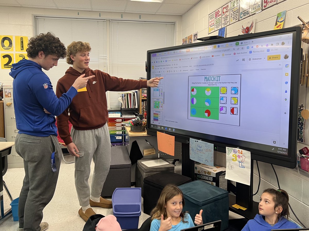 Varsity Athletes/former Weller Wild Cats helped with fractions last week!