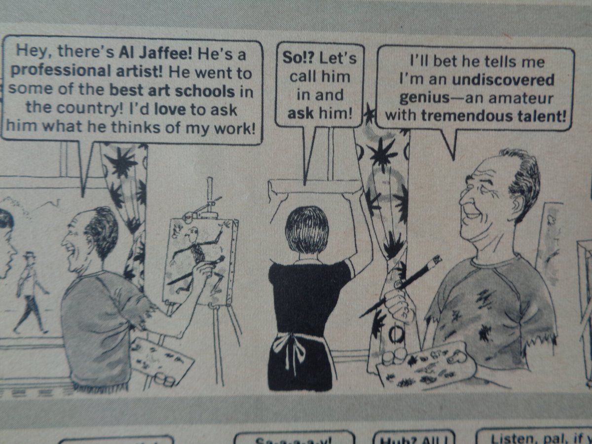 btoandbatbooks's tweet photo. 1/2 MAD artist Dave Berg would sometimes include publisher William M. Gaines in his "Lighter Side" strips; here's one time when he included colleague Al Jaffee ... (MAD No. 119, June '68) #MAD #MadMagazine https://t.co/BNNMOzw7N7