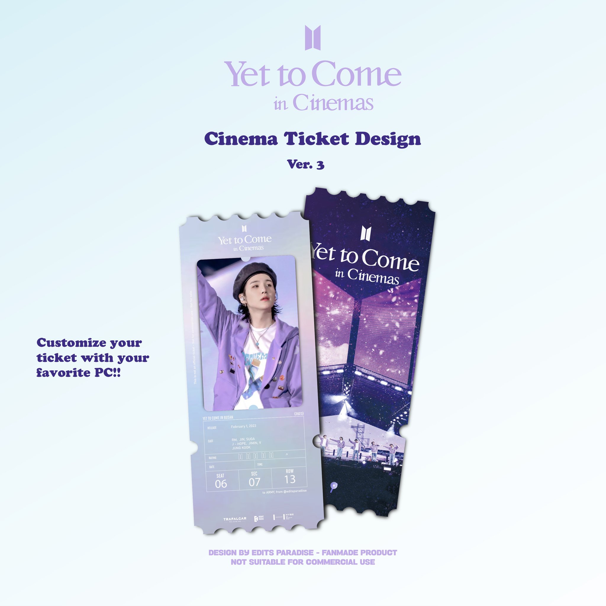 📌Agust D SUGA Tour Ticket fanmade design🎟️ on Twitter "Cinema