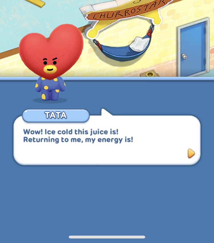 Smiley_Lekha's tweet photo. Tata is an incarnate of Yoda confirmed by this one. Ok. This game is adorable. #HelloBT21 https://t.co/BjHaxaQ1IJ