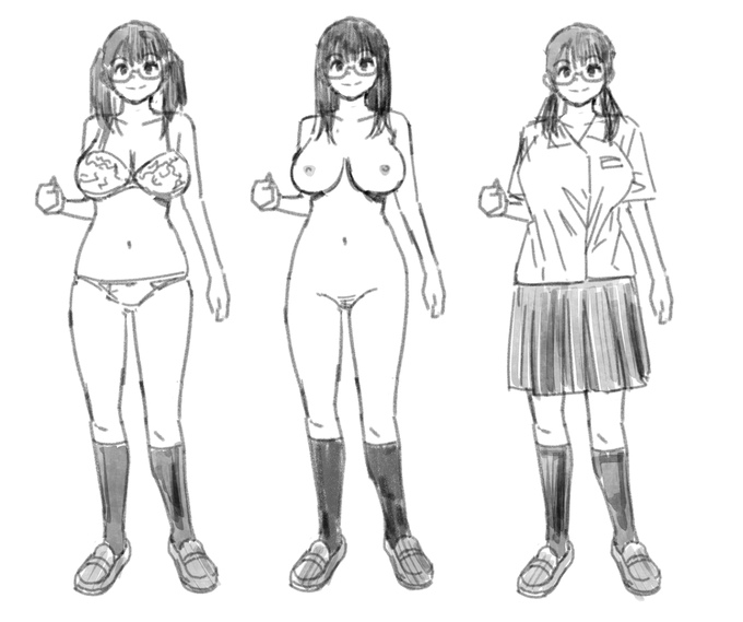 新作の女の子のキャラデザをしているところです😊
ヒロインの女の子の髪型はいつもすごく迷います…! 