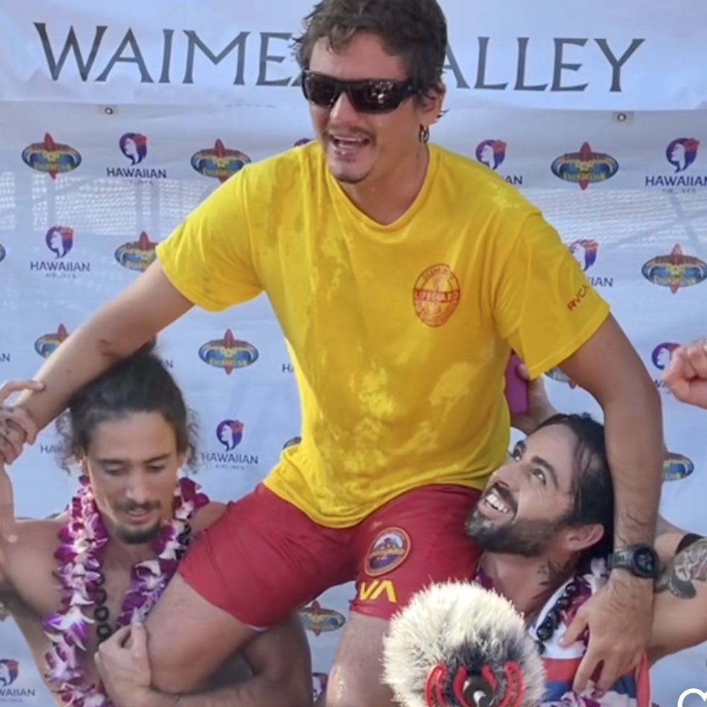 frewbru's tweet photo. Lifeguard Luke Shepardson won the Eddie in Hawaii yesterday. He was on duty at the time and surfed his heats using vacation leave. A lifeguard wins the Eddie which honors the first lifeguard at Waimea Bay and a person who lost his life saving others (Eddie Aikau). 

What a story. https://t.co/zkJX68yI9e