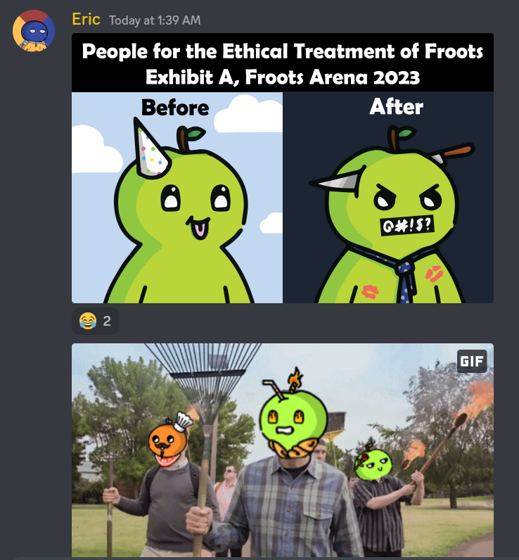 ericsolnear's tweet photo. Someone had to finally speak up @frootsnft #PETF https://t.co/AkbEQ2LOar