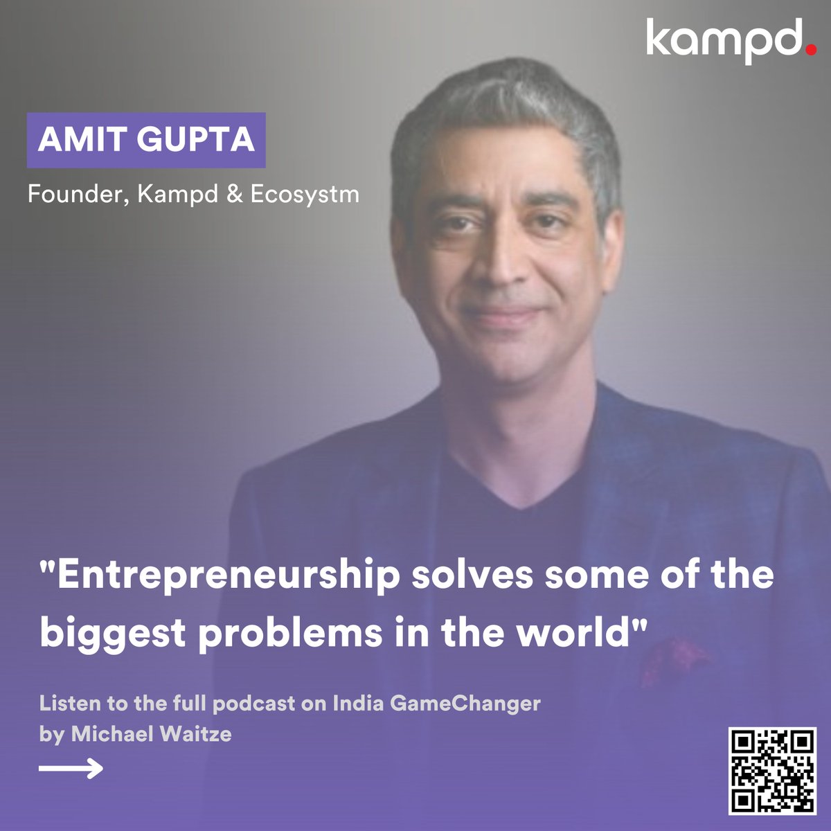 Kampdofficial's tweet photo. Listen to Amit Gupta, Founder of Kampd & Ecosystm, on the latest episode of the India GameChanger podcast, discussing entrepreneurship along with @MichaelWaitze.
Tune in here: https://t.co/kaVcHUzlnQ
#kampd #technology #innovation #startups #india #podcast #entrepreneurship https://t.co/87Zd39vMR1