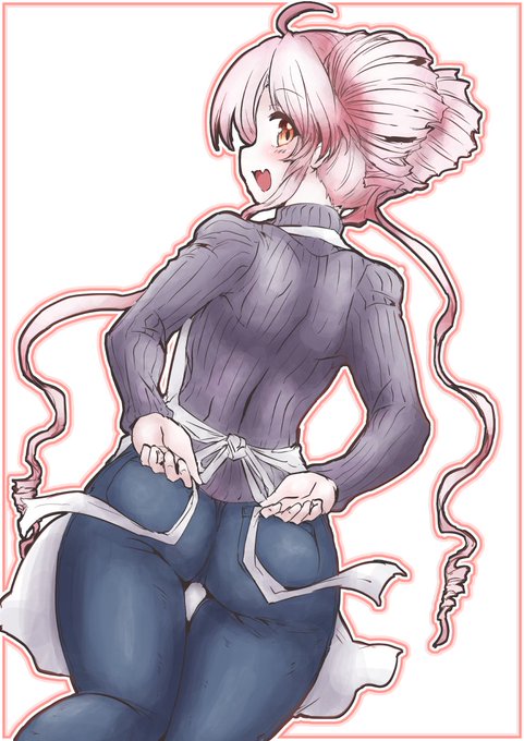 #如月ついつい月曜日
今日の縦セタGパンエプロンです 