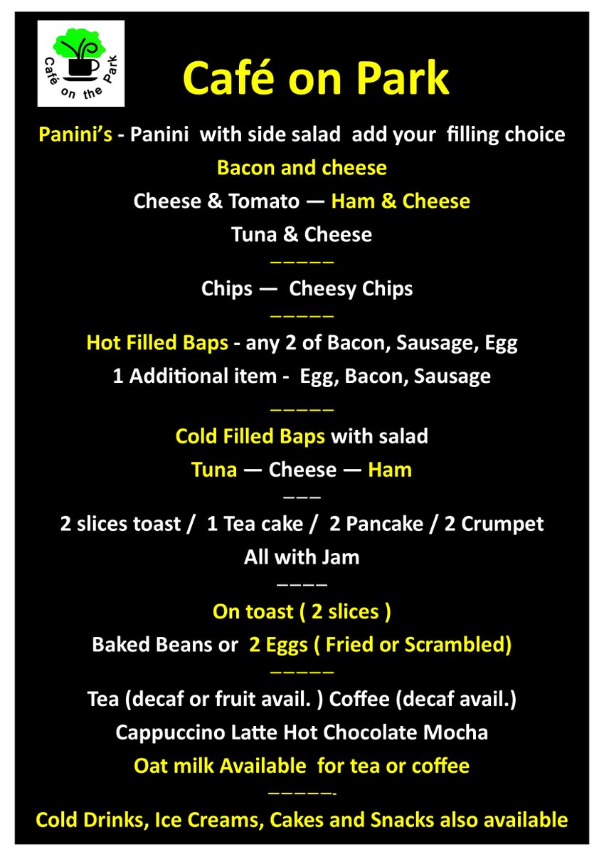 Good Morning 

Monday 23rd January 2023

We have lots of regular and one off bookings this week including 2 breakfast events 

Cafe on the Park is open 10.30 - 2.00 all week 

VPCC