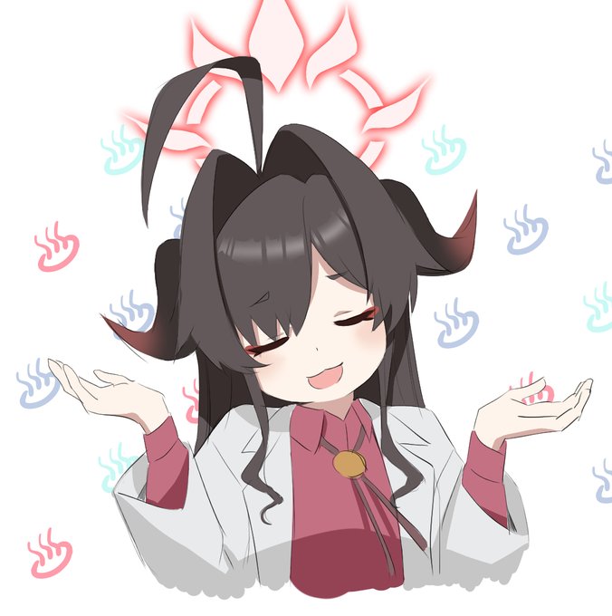 ブルアカとおにまい見てて思い付きで描いてしまった…トレスで申し訳ない…どっちも大好きです 
