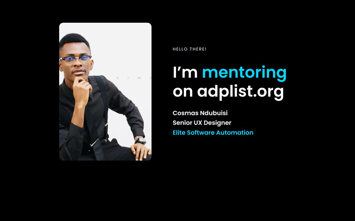 SimpleCosmas's tweet image. Been a challenging January, but I&apos;ve opened few slots up for mentoring sessions in February... 
I am mentoring on ADPList 🚀! You can book a 1:1 session with me in no time! Speak soon...  adplist.org/mentors/cosmas… 

#uxdesign #uxui #uxinterview #Product #productdesign