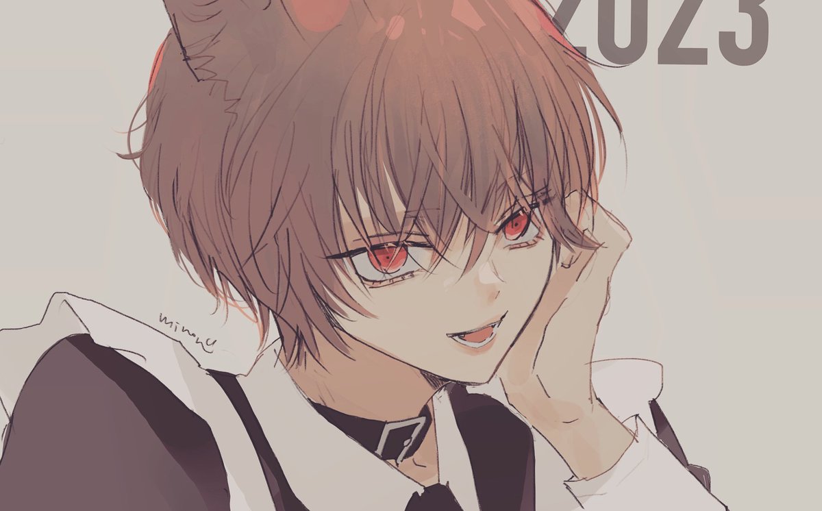 animal ears red eyes solo 1boy male focus maid cat ears  illustration images