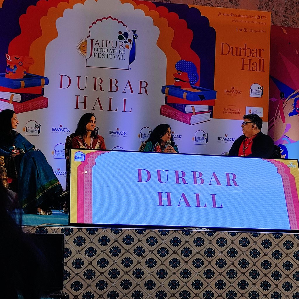 BloomsburyIndia's tweet photo. "I like to challenge myself even within the mystery genre. Although there is safety in labels, I don't want to limit myself."- @manjiriprabhu 

@JaipurLitFest #BloomsburyAtJLF #JaipurLiteratureFestival2023 https://t.co/EQRWveIcKk
