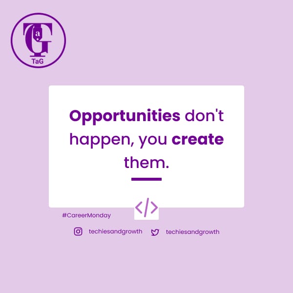 #careerMonday.
Pave the way for opportunities to set in✔️

Follow us on all of our socials to get exciting tech and fun filled content.
On Twitter: twitter.com/Techiesgrowth?…
On LinkedIn: linkedin.com/in/techies-and…
On Instagram: instagram.com
👨🏽‍💻👩🏻‍💻
#tech #techtwitter #Career