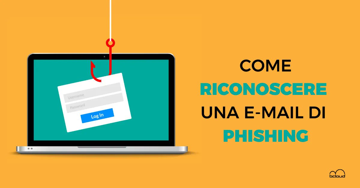 To_BCloud's tweet photo. Riconoscere le e-mail di #phishing ti aiuterà a non cadere in trappola degli attaccanti #cyber 🎣 Controlla il #mittente, il #contenuto, gli #allegati e i #link: se noti qualche anomalia, elimina l'e-mail! La #SicurezzaInformatica comincia da noi! 🛡️ https://t.co/qEMZdk6GYc