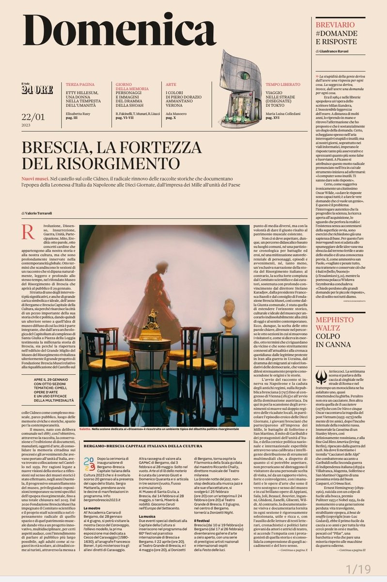 Anteprime sul fantasmagorico nuovo Museo del Risorgimento "Leonessa d' Italia" in Castello di Brescia. Il nostro illustre membro del Comitato scientifico di Brescia Musei Valerio Terraroli lo conosce bene, avendone concorso alla realizzazione. Fondazione Brescia Musei.