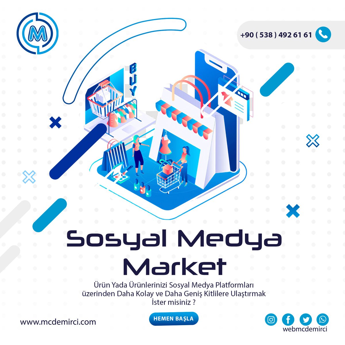 webmcdemirci's tweet photo. Ürün yada Hizmetlerinizi Sosyal medya Platformları üzerinden Pazarlamak ister misiniz ?

#eticaret #google #grafiktasarım #içerikhazırlama #içeriküretici #internetsitesi #kurumsalkimlik #googlemaps #mobil #optimizasyon #reklam #seo #sosyalmedya #webtasarım #webyönetim #wordpress https://t.co/SZSVLYvjNB