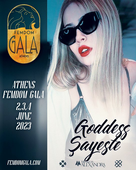 I am happy to confirm that my dear friend Goddess Şayeste @thesayestelle will be joining #FemdomGala