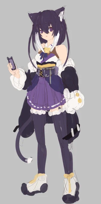 #オリキャラは性癖の見本市 昔遊びで描いてたやつ、ケモミミとゆうより亜人種好きだね 