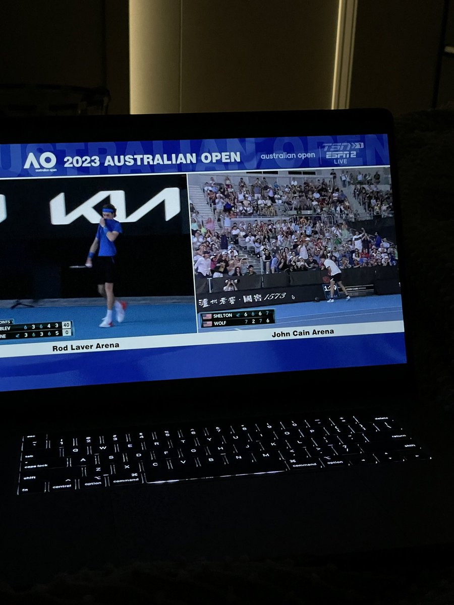 kkrandhawa's tweet photo. @espn I may have two eyes but I can’t follow two matches at once #AusOpen #pleasestop https://t.co/MZcv6PqT7X