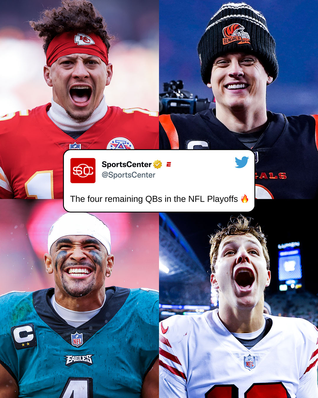 ESPN on Twitter "Mahomes. Burrow. Hurts. Purdy. π₯ https //t.co