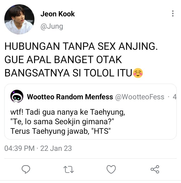 akugaktauu2's tweet photo. —TAEJIN few tweets AU 🔞

"HTS yang mana nih?" Thv https://t.co/WERxkNSfYS