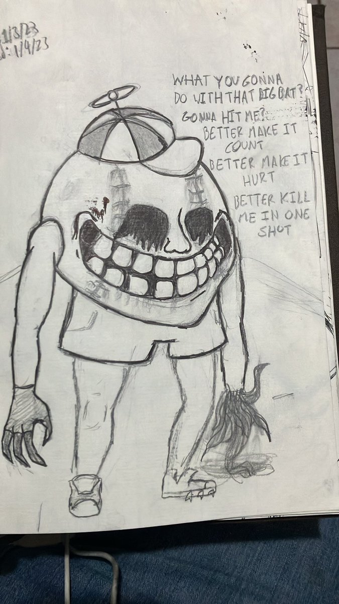 Chozo642's tweet photo. Baseball guy #horror #art https://t.co/w7klaprvJ5