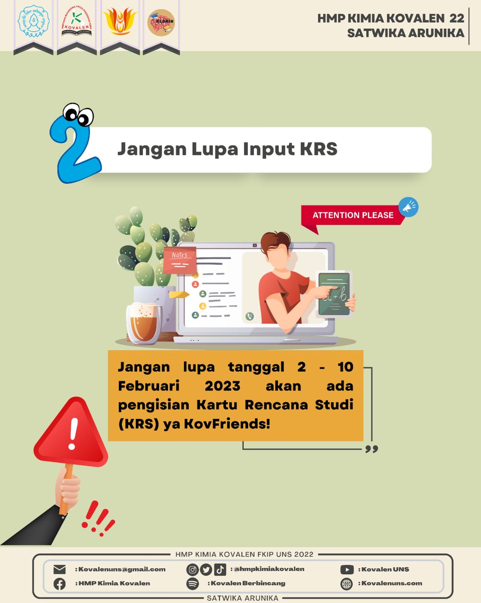 hmpkimiakovalen's tweet photo. Jangan lupa juga untuk menyiapkan keperluan semester depan. Ada apa aja sih yang perlu disiapkan? Yuk swipe postingan diatas!
#SemesterBaru
#StarterPackPerkuliahan
#HMPKIMIAKOVALENUNS
#SatwikaArunika
βββββββββββ https://t.co/bkvqt2F4rx