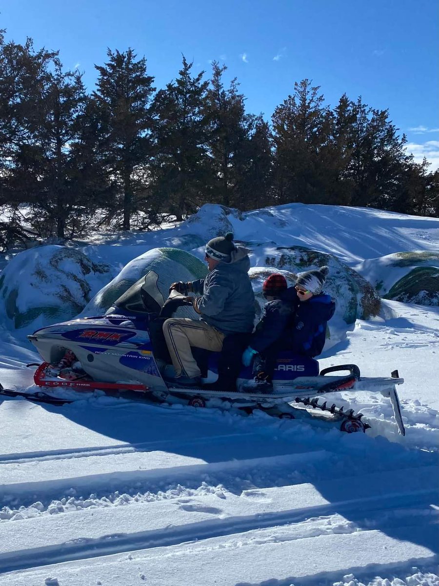 Couldn't ask for a better day for a first time on a snowmobile! 30°, no wind,  and 12" of snow as far as the eye could see!