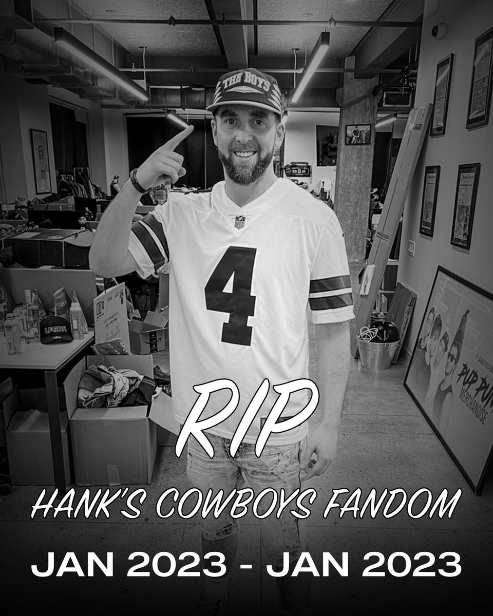 PardonMyTake's tweet image. Hank had a good run as a Cowboys fan