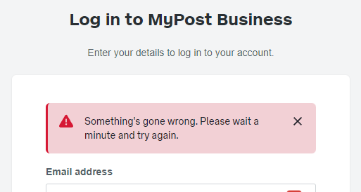 ChrisBakerAU's tweet photo. @AusPostBiz something going on with looking up tracking and also log in to MyPost Business? Have been trying for awhile now today... https://t.co/z7RwCWs5m6